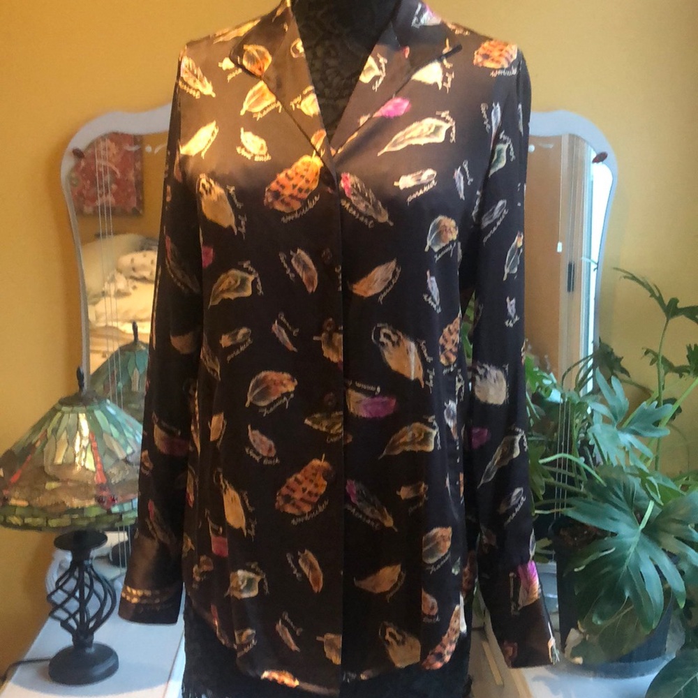 Dana Buchanan brown silk blouse